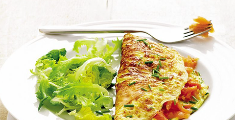 Smoked salmon omelette